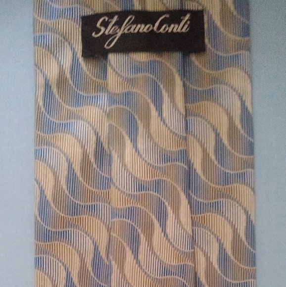 Stefano Conti blue, gray men's necktie - Picture 3 of 7